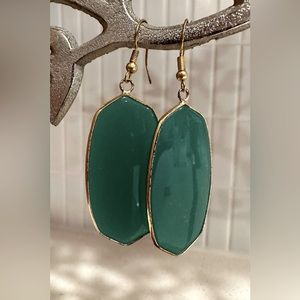 Emerald Green and Gold Earrings